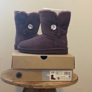 UGG Australia Bailey Button bling boots in purple